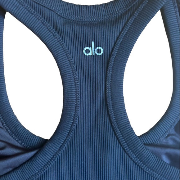 Alo Yoga support ribbed racerback tank Built In Bra Size Small Black - Picture 8 of 10